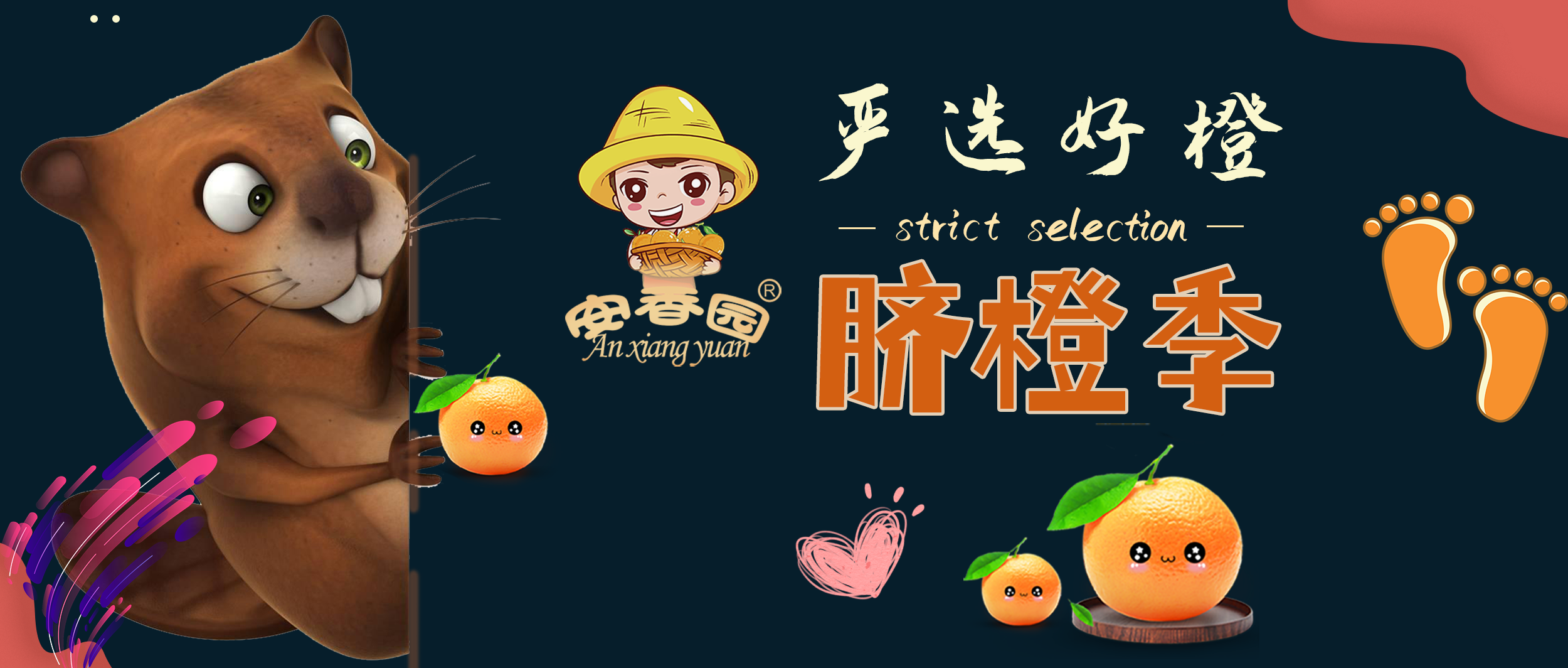 安香园橙心橙意优选每一颗好橙，只想给你脐橙季最香甜的口感~！